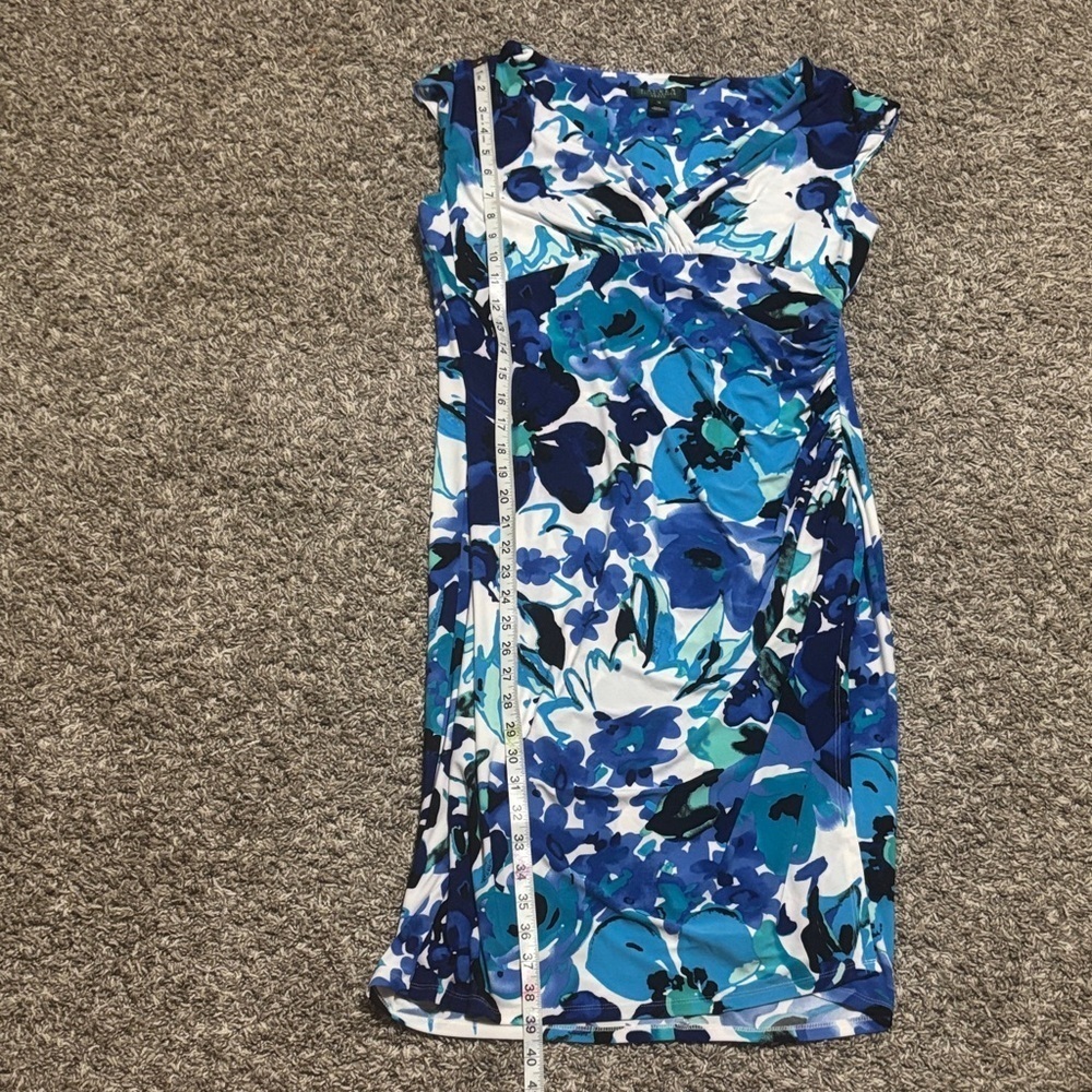 Ralph Lauren Blue and White Floral Midi Dress - Picture 5 of 8